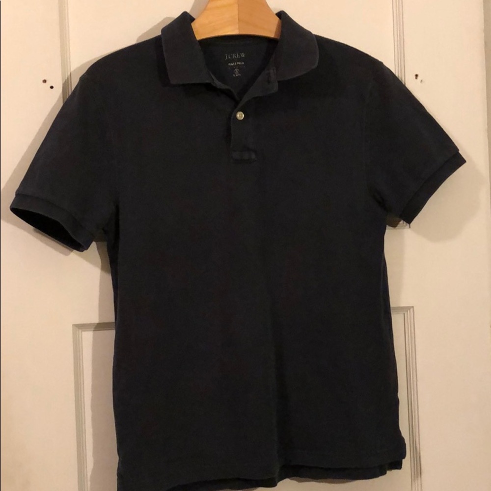 J. Crew Navy Pique Slim-fit Polo Shirt